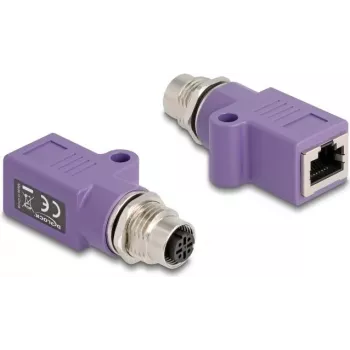 DeLOCK 60678 adapter złącza kabla M12 RJ45 Fioletowy