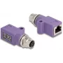 DeLOCK 60678 adapter złącza kabla M12 RJ45 Fioletowy