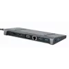 Stacja dokująca do laptopa Gembird A-CM-COMBO9-02 USB 3.2 Gen 1 Type-C, HDMI, VGA, 3×USB-A, Gigabit Ethernet, 87 W PD, szara