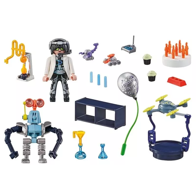 Playmobil 71450 My Life: Naukowcy z robotami Impreza o tematyce naukowej w laboratorium z dronem transportowym i robotami Zabawna pomysłowa zabawa w odgrywanie ról Arti