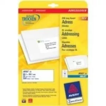 Avery - etykiety adresowe - białe - 99,1 x 38,1 mm - 350 etykiet (25 arkuszy x 14) (J8163-25)