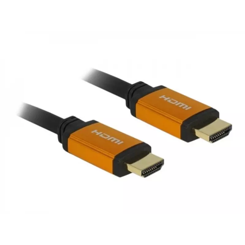 DeLOCK - Kabel HDMI - HDMI (M) do HDMI (M) - 50 cm - Potrójna izolacja - Czarny, Złoty - Obsługa 8K