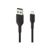 Kabel pleciony USB-Lightning 15 cm czarny