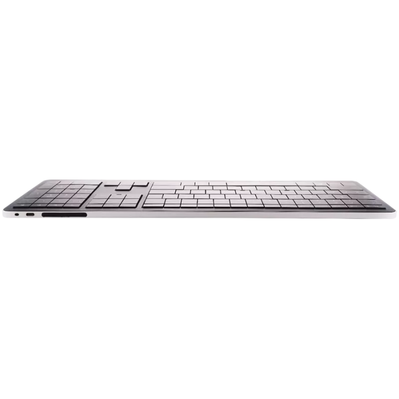 Bezprzewodowa klawiatura CLEVETURA CLVX 1 Touch-On-Keys AI, układ ANSI US Windows, przełączniki nożycowe, aluminiowa obudowa, interaktywne RGB