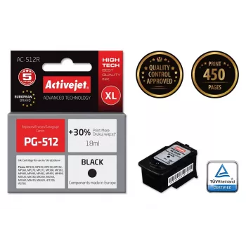 Activejet AC-512R Tusz (zamiennik Canon PG-512; Premium; 18 ml; czarny)