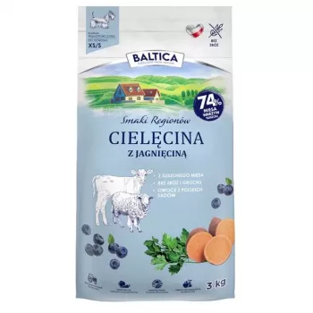 BALTICA regional flavours Small breeds Veal with lamb - sucha karma dla psów - 3kg