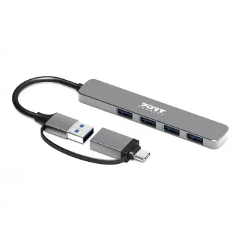 PORT CONNECT | Hub USB-C/USB-A na 4 porty USB-A 3.0 5 Gb/s