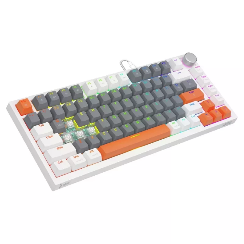 Klawiatura gamingowa Savio ASTRAL WHITE JADE 3 KOLORY USB QWERTY US International