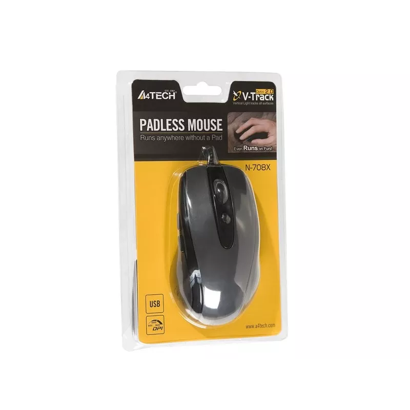 Mysz A4Tech N-708X USB Typ-A Optyczna 1600 DPI Praworęczna