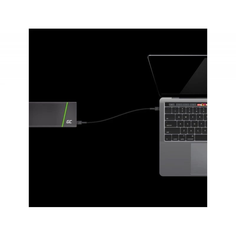 Kabel USB Green Cell KABGC30 USB 2.0 1,2 m USB C Czarny