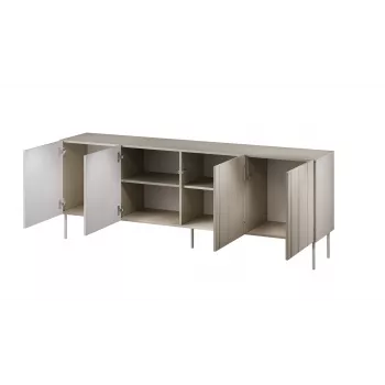 Komoda Cama Meble ISLA 2000x400x750 mm, mat kaszmirowy, korpus z płyty wiórowej