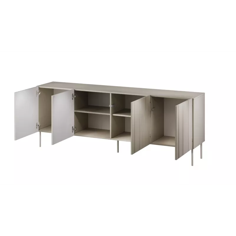 Komoda Cama Meble ISLA 2000x400x750 mm, mat kaszmirowy, korpus z płyty wiórowej