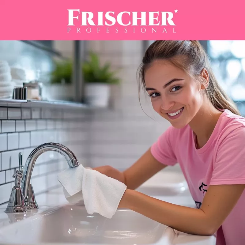 Odkażacz do łazienki FRISCHER FR00232_1000 płynny środek do usuwania kamienia i osadu z powierzchni sanitarnych, 1 L butelka z rozpylaczem