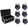 Zestaw oświetlenia LED PAR EUROLITE 20000626, 6×36W RGB, reflektory sceniczne wash