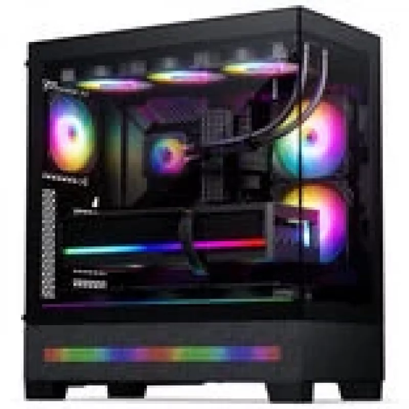 PHANTEKS XT View Matrix PC-Enclosure, Midi-Tower, E-ATX, Tempeczerwony Glass, Matrix LED - czarny (PH-XT523VM1_DBK01)