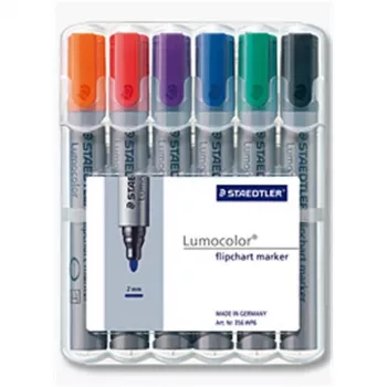 Marker Staedtler 356 WP6 6 szt. Czarny Niebieski Zielony Pomarańczowy Czerwony Fioletowy