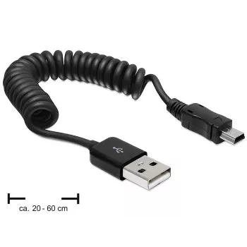 Kabel USB DeLOCK USB 2.0 0,6m USB A Mini-USB A Czarny