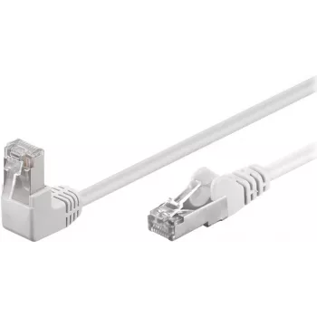 Wentronic Goobay CAT 5e kabel krosowy 1x 90° angled, F/UTP, biały, 10 m - CCA miedź Mix, 1x RJ45-Plug 90° (8P8C) (94183)