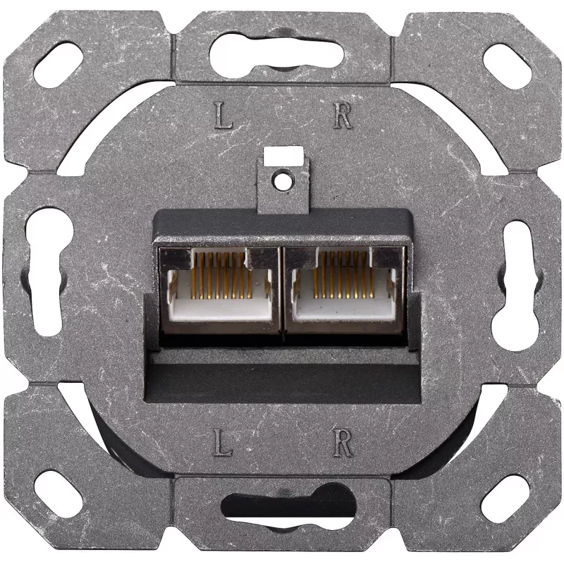 DIGITUS DN-9005-N - Gniazdo przyłączeniowe, podtynkowe - RJ-45 X 2 - RAL 9010 - 2 porty (DN-9005-N)