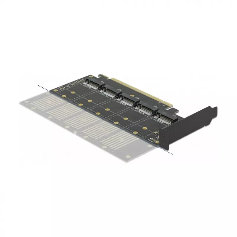 Karta DeLOCK PCI Express x16 na 5 wewnętrznych slotów M.2 Key B / SATA