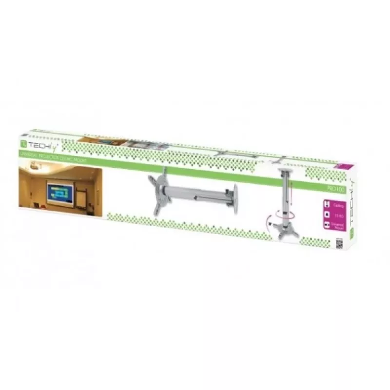 Techly ICA-PM-104XL uchwyt do projektora sufitowy Srebrny