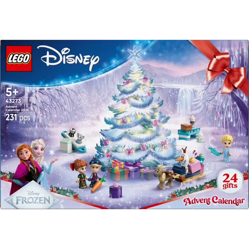 Zabawka konstrukcyjna LEGO Disney Kraina Lodu Kalendarz Adwentowy 2025 zestaw 43273 — 231 elementów, 4 minifigurki, wiek 5+