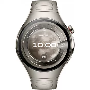Smartwatch HUAWEI WATCH 5, 1,5 cala AMOLED, 466×466, koperta tytanowa 46 mm, Wi‑Fi, GPS, Srebrny