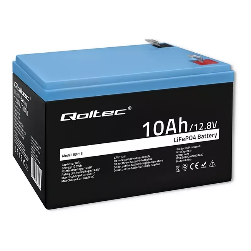 Akumulator LiFePO4 QOLTEC 10Ah 12,8V 128Wh z wbudowanym BMS