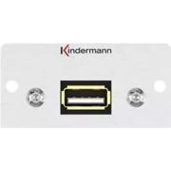Kindermann Konnect 50 alu — modułowy snap-in do płyty czołowej — USB 2.0 typ A