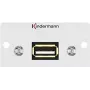 Kindermann Konnect 50 alu — modułowy snap-in do płyty czołowej — USB 2.0 typ A