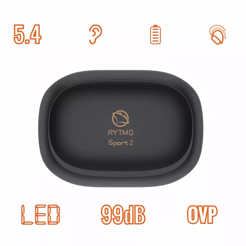 Bezprzewodowe słuchawki sportowe MANTA Rytmo Sport 2 MATWS012BK — True Wireless, douszne, czarne