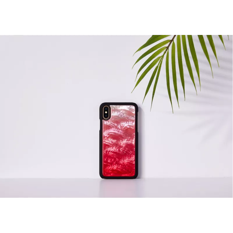 Etui do smartfona iKins dla iPhone XS / XS S — różowe lake i czarne, pokrowiec ochronny