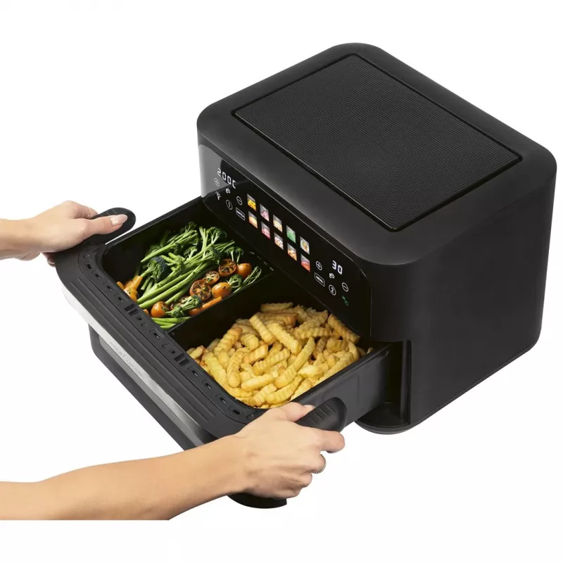 ProfiCook PC-FR 1313 H podwójna frytkownica beztłuszczowa, 10 L, 2400 W, czarno-stalowa nierdzewna