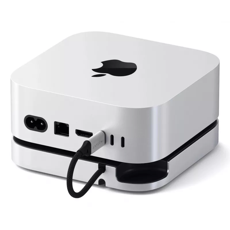 Satechi laptop dock/port replicator ST-GNMMES — przewodowy hub USB 3.2 Gen 2 Type-C, USB-A i SD, srebrny