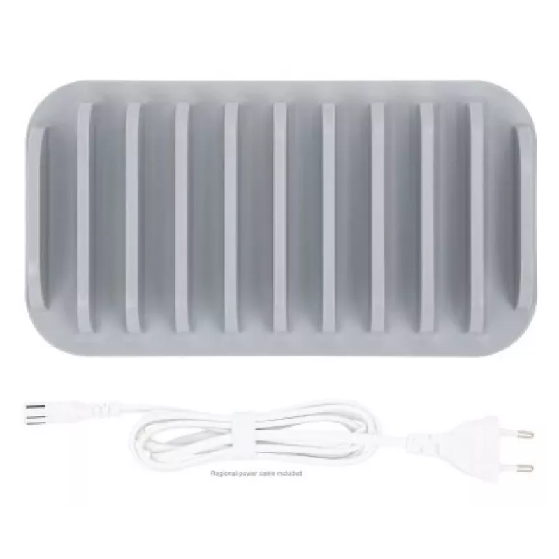 Manhattan Charging Station, 10x Ports: 3x USB-C (up to 18W PD) and 7x USB-A (up to 12W), 120W Total Output, biały/szary, Three Year Warranty