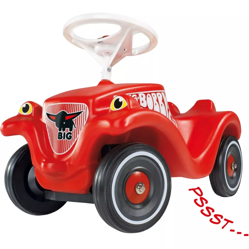 Samochodzik jeździk Simba-Dickie BIG Bobby Car Classic czerwony z cichymi kółkami i zestawem do pielęgnacji obuwia