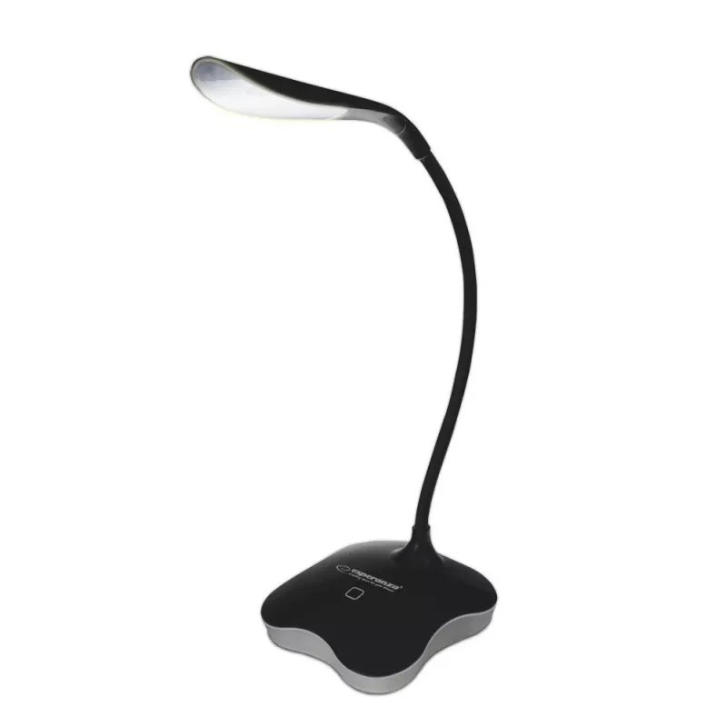 Lampa stołowa ESPERANZA ELD105K MIMOSA — Lampa biurkowa LED z lampką nocną, czarna