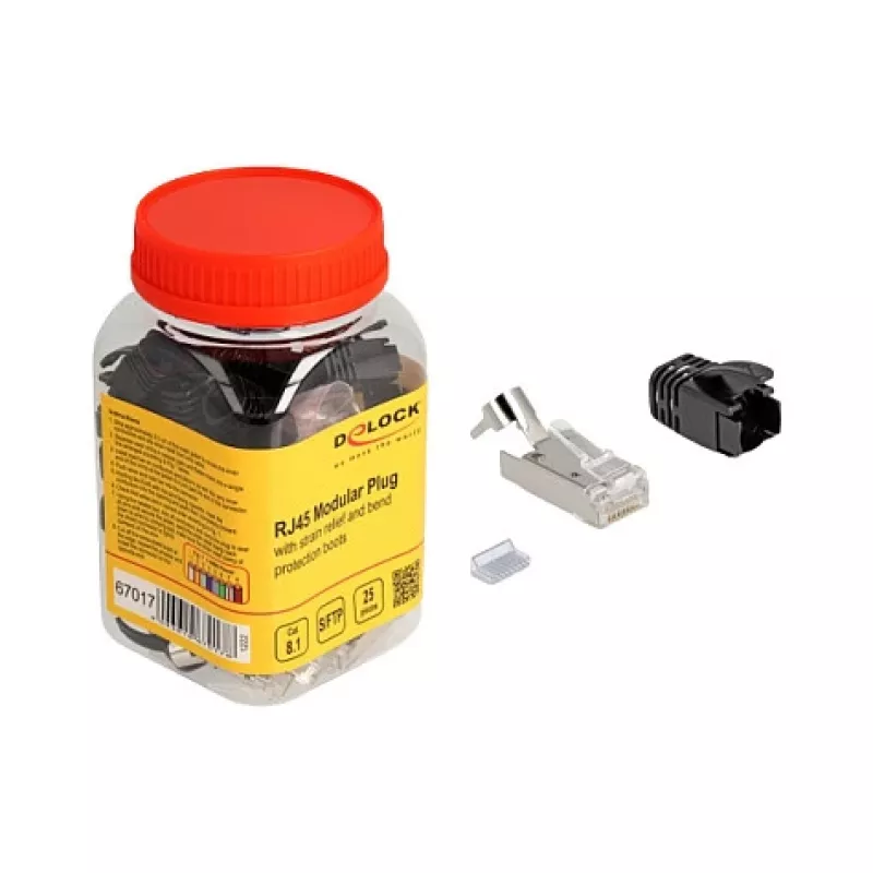 DeLOCK wtyk modularny RJ45 kat.8.1 zestaw 25 szt. z odciążeniem