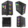 Obudowa PC SAVIO Noctis Flow RGB — Cube, ATX/Mini-ITX, 3x 120 mm wentylatory z przodu, szklany panel boczny, max GPU 35 cm