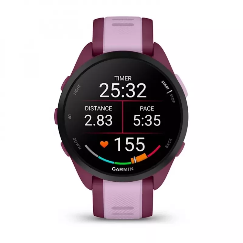 Smartwatch GARMIN Forerunner 165 Music, 43 mm polymer case, 1.2 inch AMOLED 390x390, GPS/GLONASS/Galileo, 5 ATM, 11-day battery