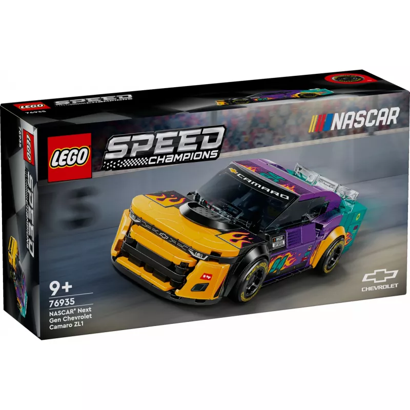 Klocki konstrukcyjne LEGO Speed Champions 76935 NASCAR Next Gen Chevrolet Camaro ZL1, 328 elementów, 1 minifigurka, wiek 9+