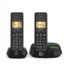 Bezprzewodowy telefon analogowy/DECT Gigaset PURE 100A Duo — 2 słuchawki, głośnomówiący, identyfikacja rozmówcy, wyświetlacz 1,5 cala, czarny