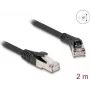 Kabel sieciowy DeLOCK RJ45 kat.8.1 S/FTP 45° skośny do prostego 2 m czarny