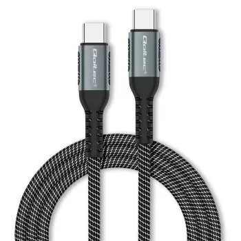 Kabel Qoltec USB 2.0 Type C – Type C 100W QC 3.0 PD 1m Czarny