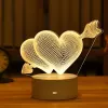 Lampka nocna Extralink HOME z iluzją optyczną 3D 'Pierced Hearts', lampka nocna USB