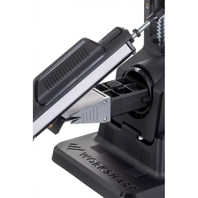 Ostrzałka do noży Work Sharp Precision Adjust 09DX164 z regulowanym kątem, ceramicznym prętem do gładzenia, diamentowymi płytkami, czarna, 243,8×165,1×143,3 mm