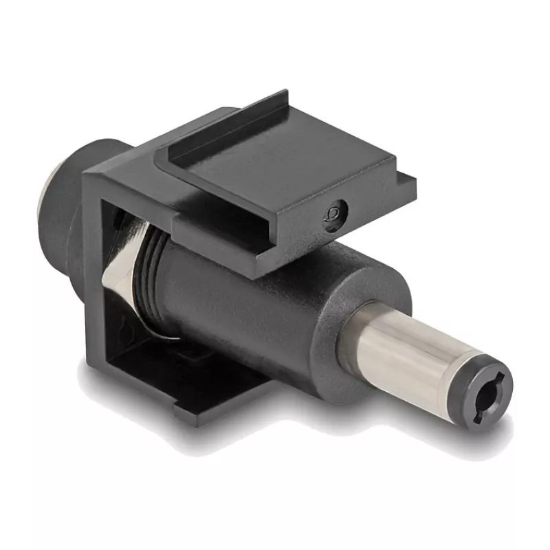 Moduł Keystone DeLOCK DC 5.5 x 2.5 mm żeński na DC 5.5 x 2.1 mm męski czarny