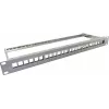 Keystone Patch Panel 19-calowy 1U 24-portowy z prowadnicą kablową, helos 371981, szary