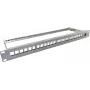 Keystone Patch Panel 19-calowy 1U 24-portowy z prowadnicą kablową, helos 371981, szary