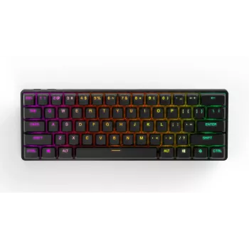 Mechaniczna klawiatura gamingowa STEELSERIES Apex Pro Mini Wireless — format 60%, USB + bezprzewodowa RF + Bluetooth, QWERTY US, czarna